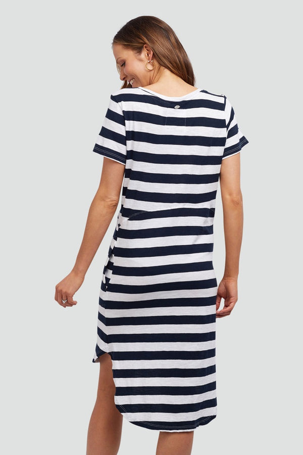 Foxwood - Bayley Dress - Navy & White Stripe