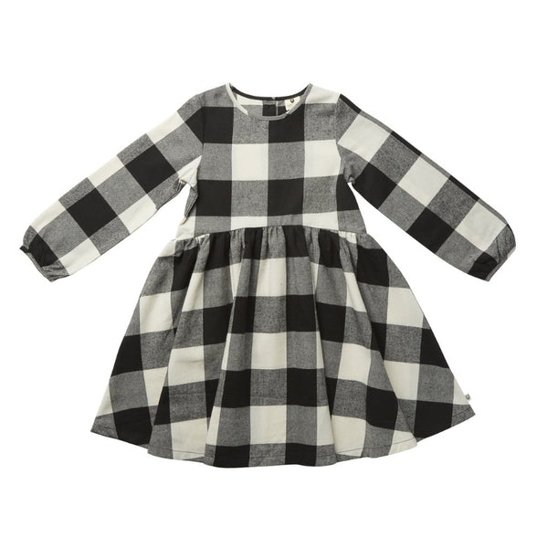 Hoot Kid - Checked Out Dress - Black Check | milk + ginger