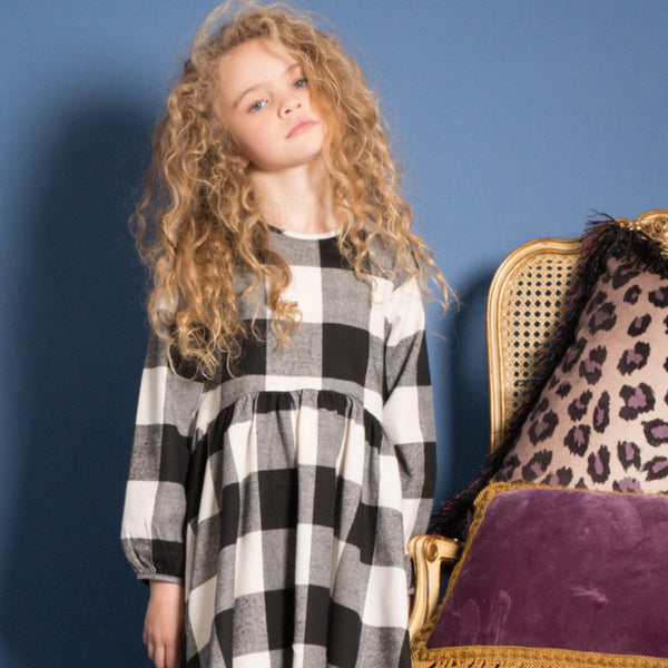 Hoot Kid - Checked Out Dress - Black Check | milk + ginger