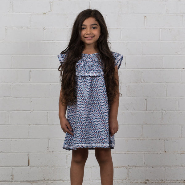 Hoot Kid - Happy Days Dress - Blue | milk + ginger