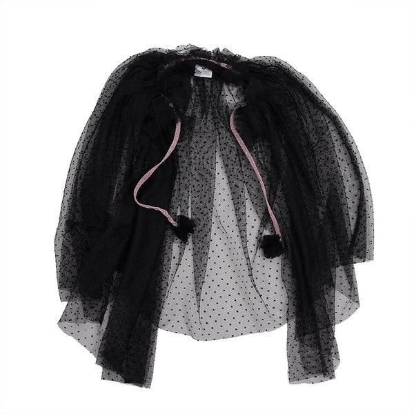Hoot Kid - My Way Party Cape - Black Polka Dot Tulle | milk + ginger