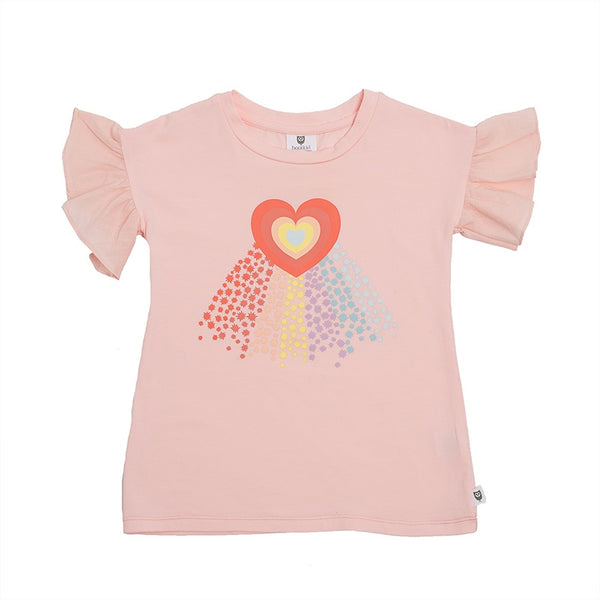 Hoot Kid - Rainbow Galaxy Tee - Ballet Pink | milk + ginger