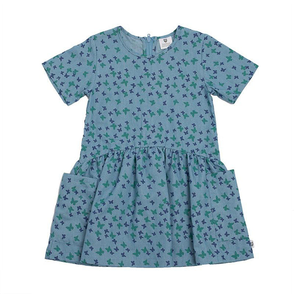 Hoot Kid - Seen it All Dress - Chambray Butterfly | milk + ginger