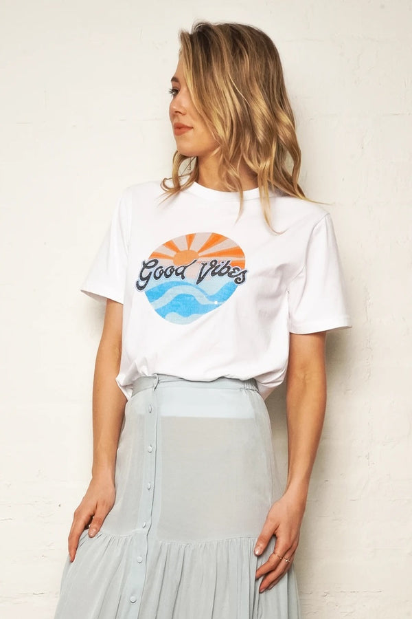 The Others - Vintage Tee - White with Good Vibes | milk + ginger