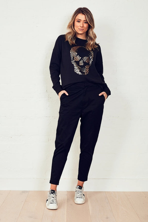 The Others - The Slouchy Sweat - Black with Foil Skull | milk + ginger