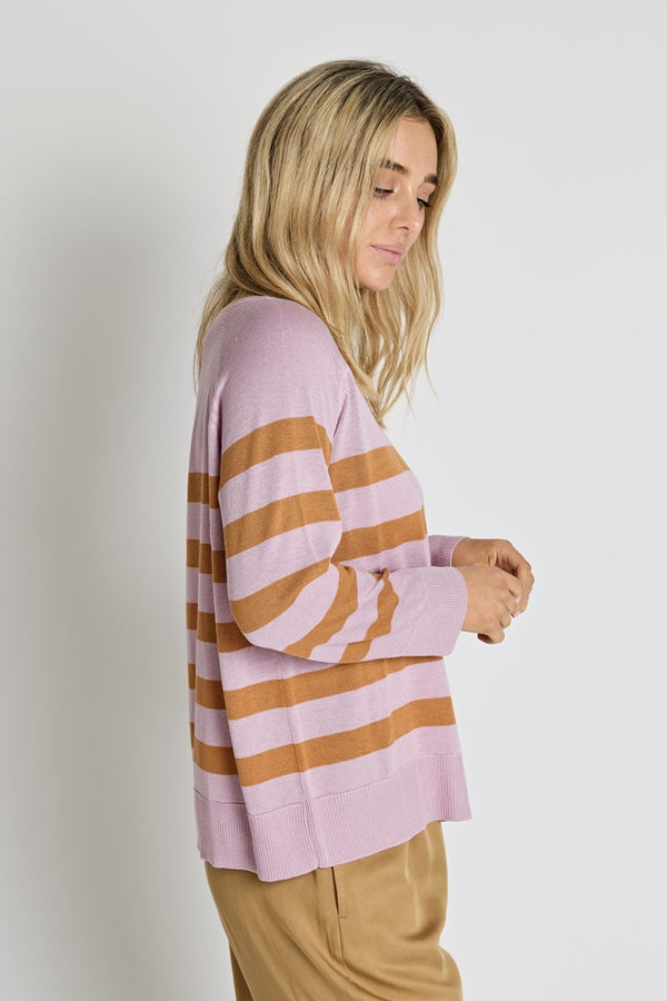 Stella + Gemma - Bella Jumper - Mauve/Dark Toffee