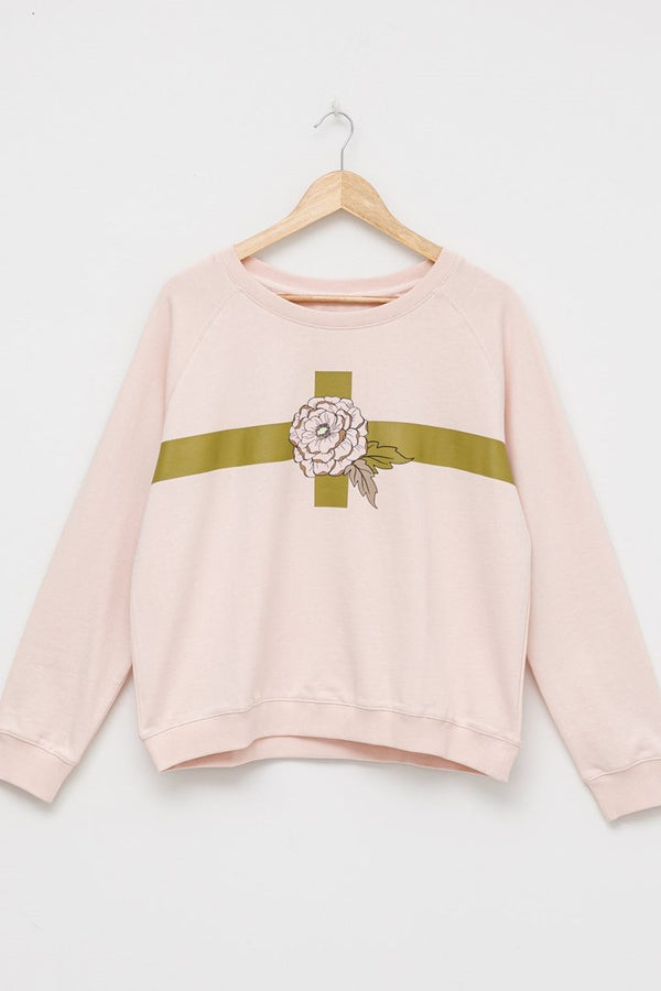 Stella + Gemma - Flower Sweater - Peony Pink