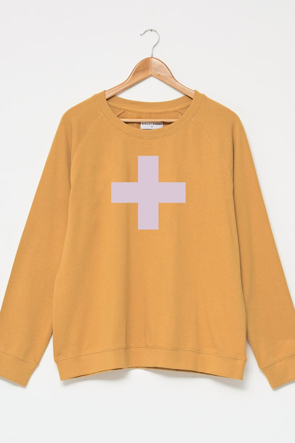 Stella + Gemma - Honey with Lilac Cross Sweater