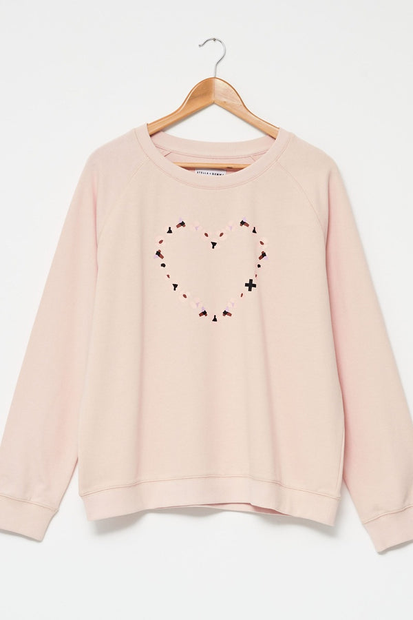 Stella + Gemma - Rose Camelian Heart Sweater