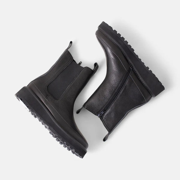 Walnut - Jacs Leather Boot - Black Pebble
