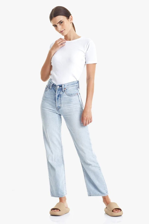 Commoners - Womens Base Ribbed SS Tee - White