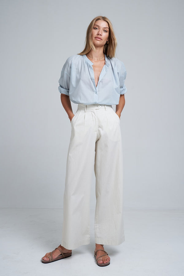 Lilya - Day Cotton Pant - Bone White