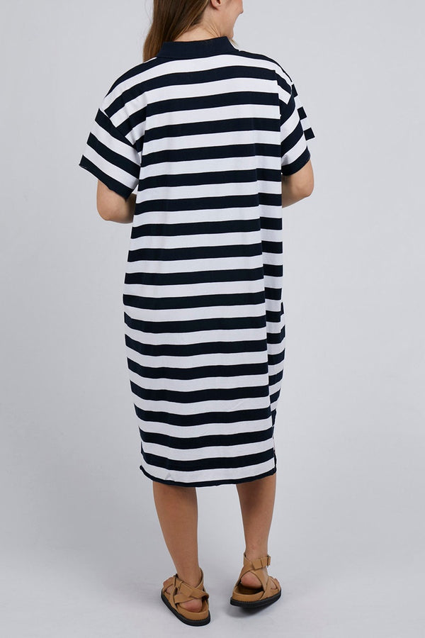 Foxwood - Polo Dress - Navy & White Stripe