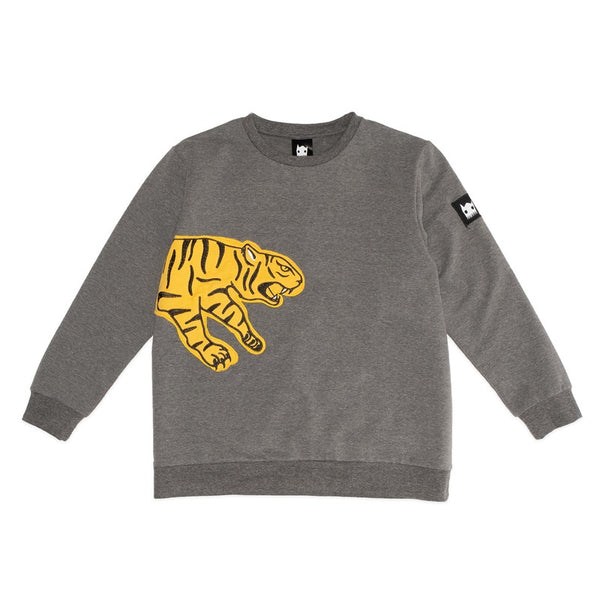 Band of Boys - Jumper A Line Pouncing Tiger - Marle Grey | milk + ginger