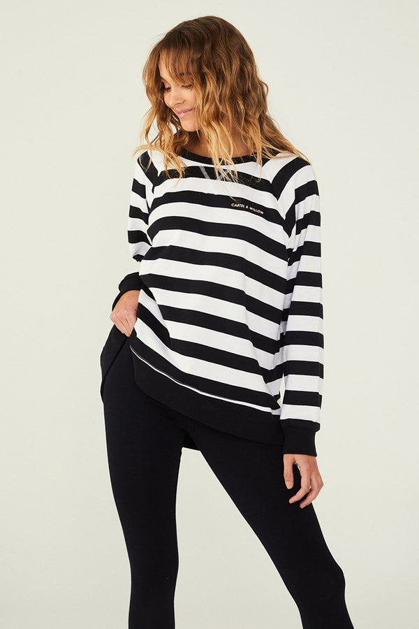 Cartel & Willow - Gigi Sweater - Black / White Stripe | milk + ginger