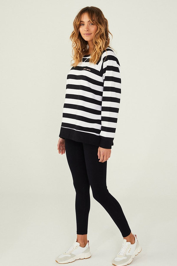 Cartel & Willow - Gigi Sweater - Black / White Stripe | milk + ginger