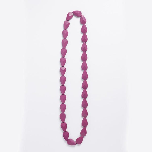 Rare Rabbit - Koala Faceted Long Necklace - Magenta