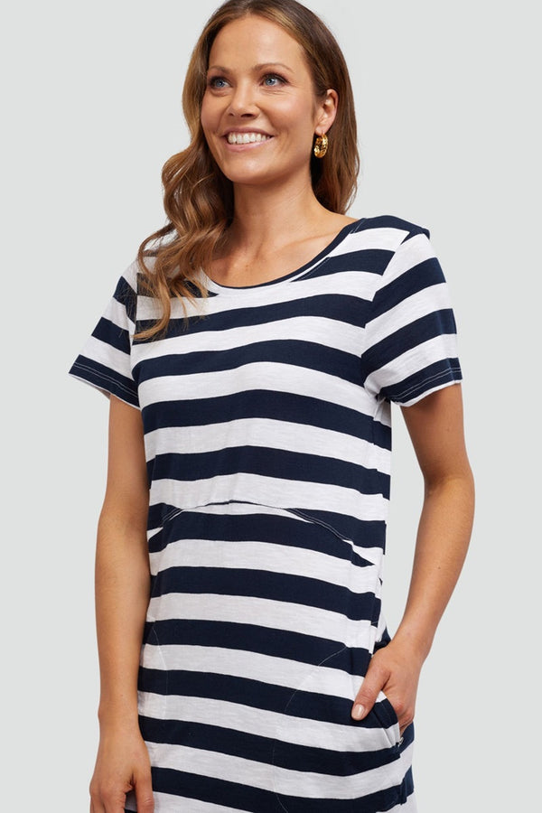 Foxwood - Bayley Dress - Navy & White Stripe