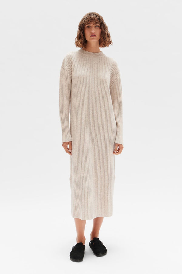 Assembly Label - Wool Cashmere Rib Dress - Oat Marle