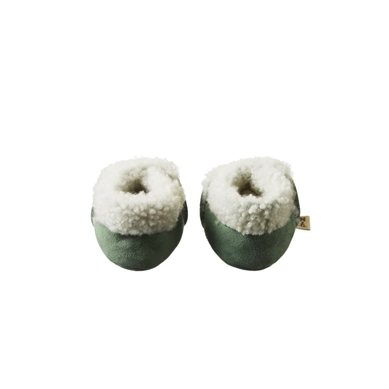 Nature Baby Lambskin Booties - Thyme main image 1