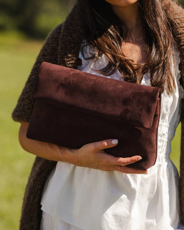 Louenhide - Luka Suedette Clutch - Chocolate