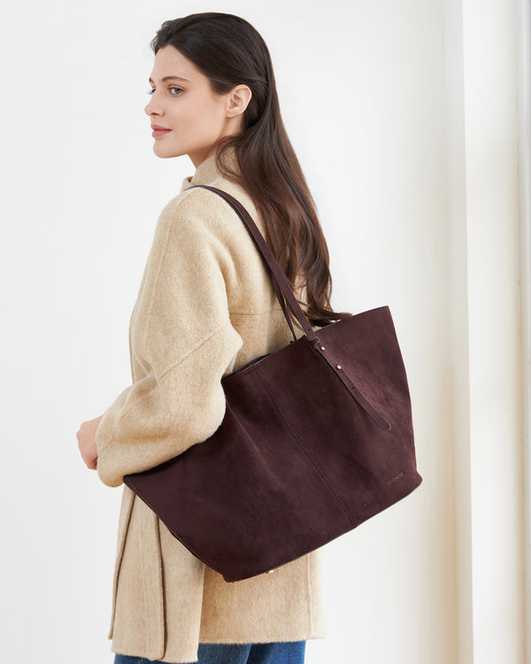 Louenhide - Sawyer Suedette Tote Bag - Chocolate