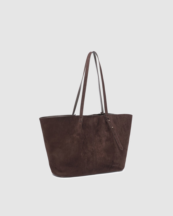 Louenhide - Sawyer Suedette Tote Bag - Chocolate