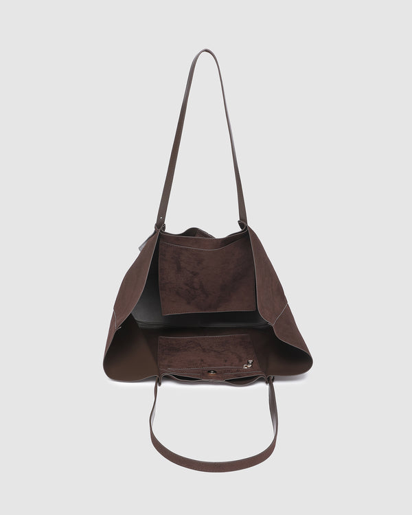 Louenhide - Sawyer Suedette Tote Bag - Chocolate