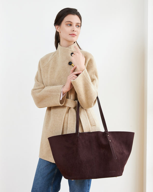 Louenhide - Sawyer Suedette Tote Bag - Chocolate