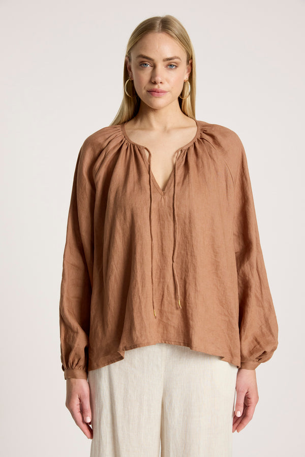 Eb & Ive - Bajau Blouse - Clay