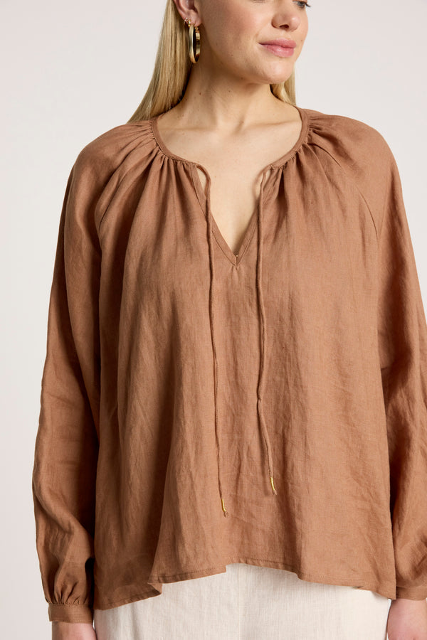 Eb & Ive - Bajau Blouse - Clay