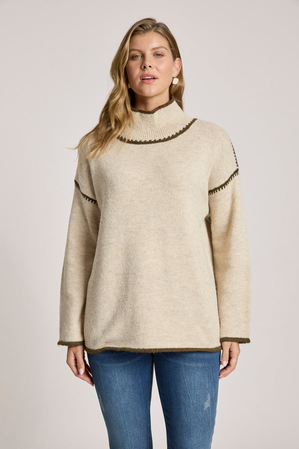 Eb & Ive - Orin Jumper - Dune/Olive