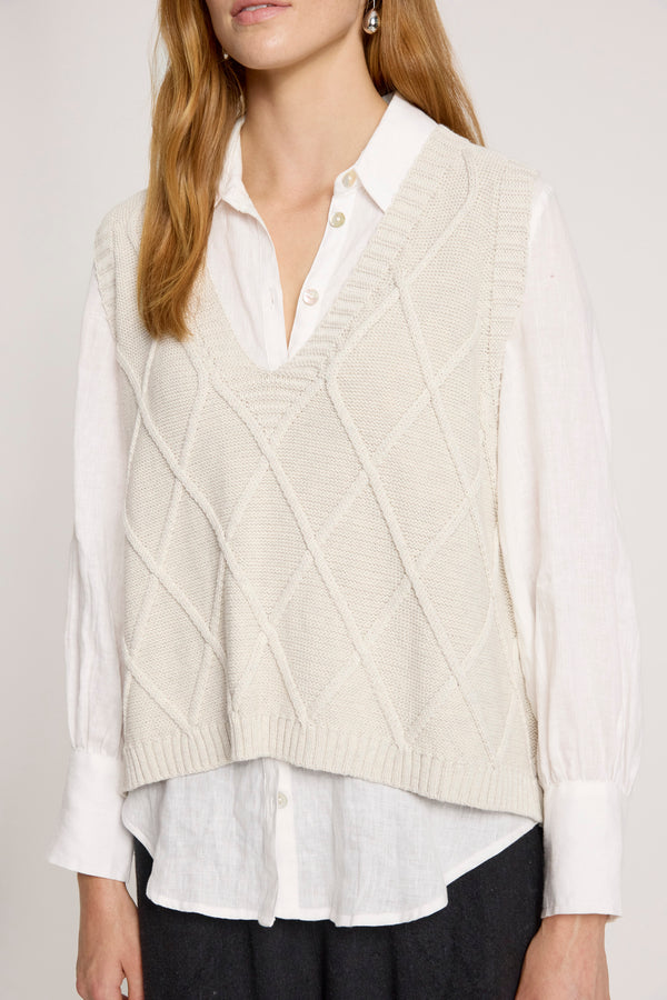 Eb & Ive - Liora Knit Vest - Bisque