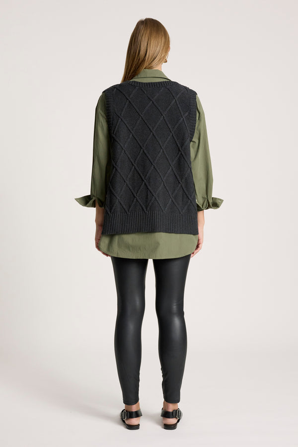 Eb & Ive - Liora Knit Vest - Charcoal