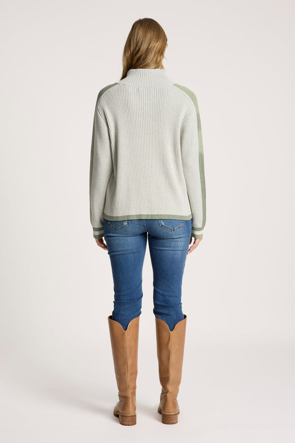 Eb & Ive - Liora Zip Jumper - Bisque/Sage