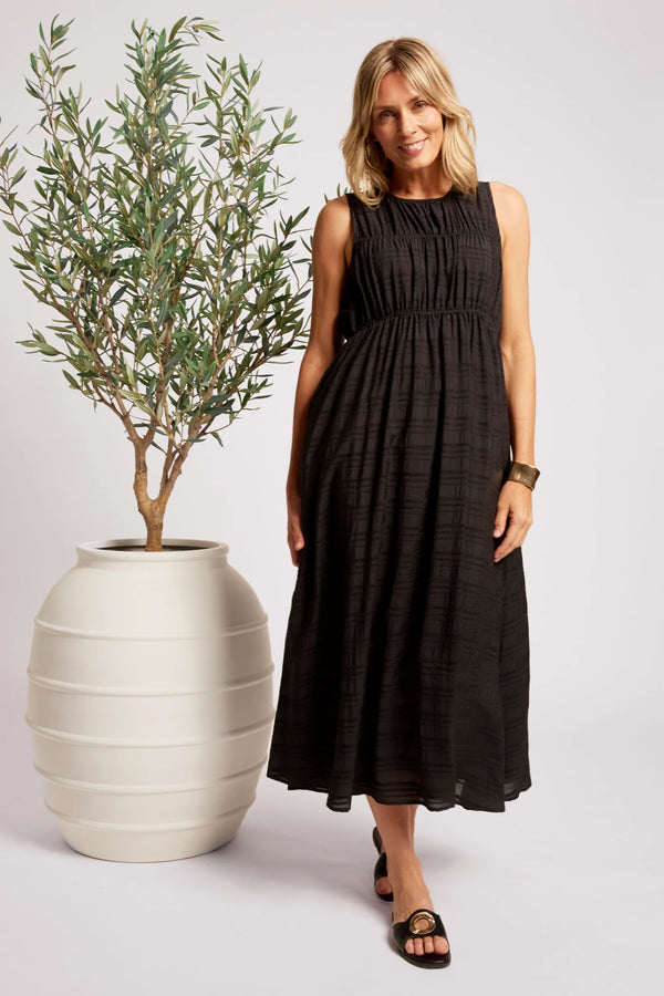 Eb & Ive -  Sovana Ruched Maxi Dress  - Black