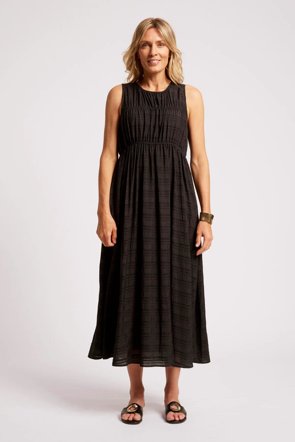 Eb & Ive -  Sovana Ruched Maxi Dress  - Black