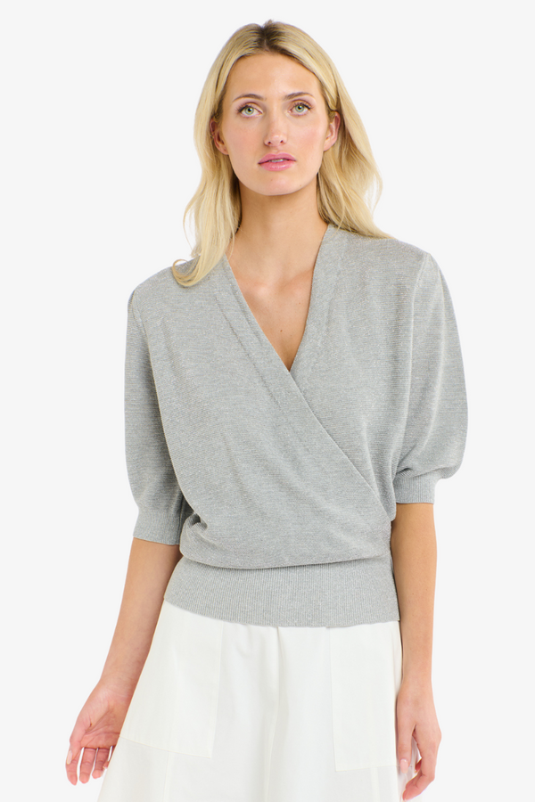 365 Days - Cassie Lurex Top - Silver Marle