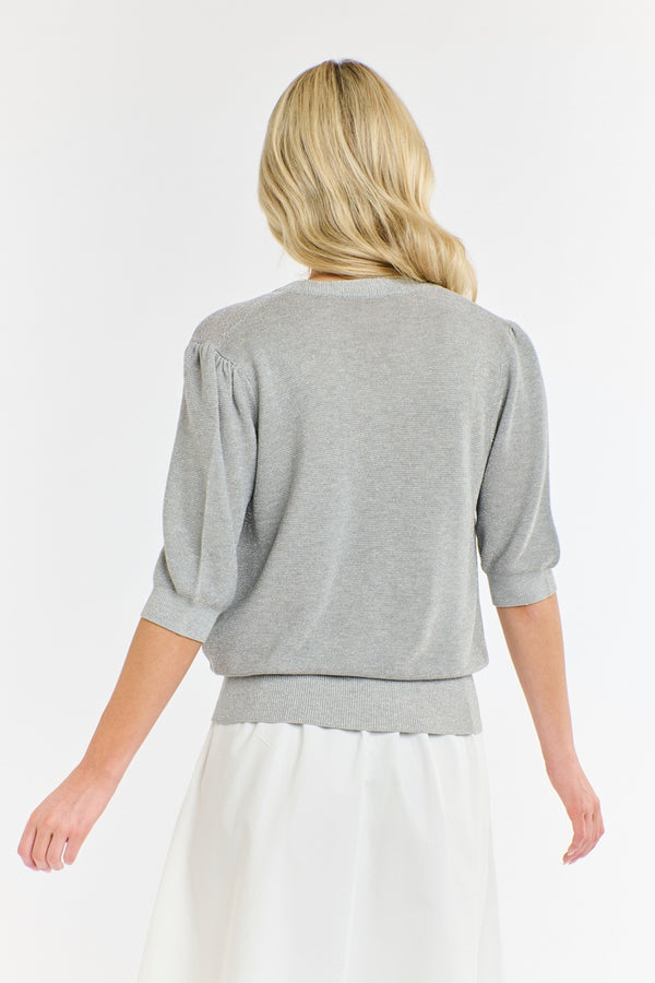 365 Days - Cassie Lurex Top - Silver Marle