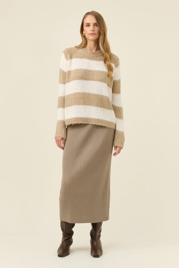 Isle of Mine - Pallas Striped Jumper - Stone
