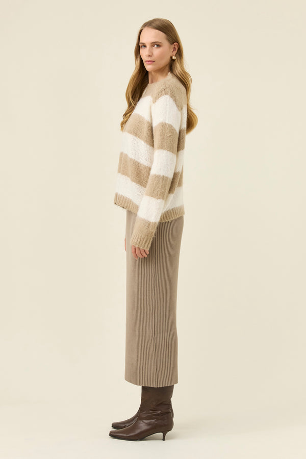 Isle of Mine - Pallas Striped Jumper - Stone