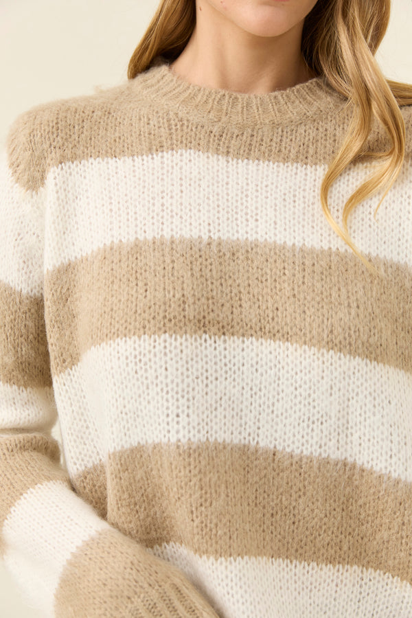 Isle of Mine - Pallas Striped Jumper - Stone