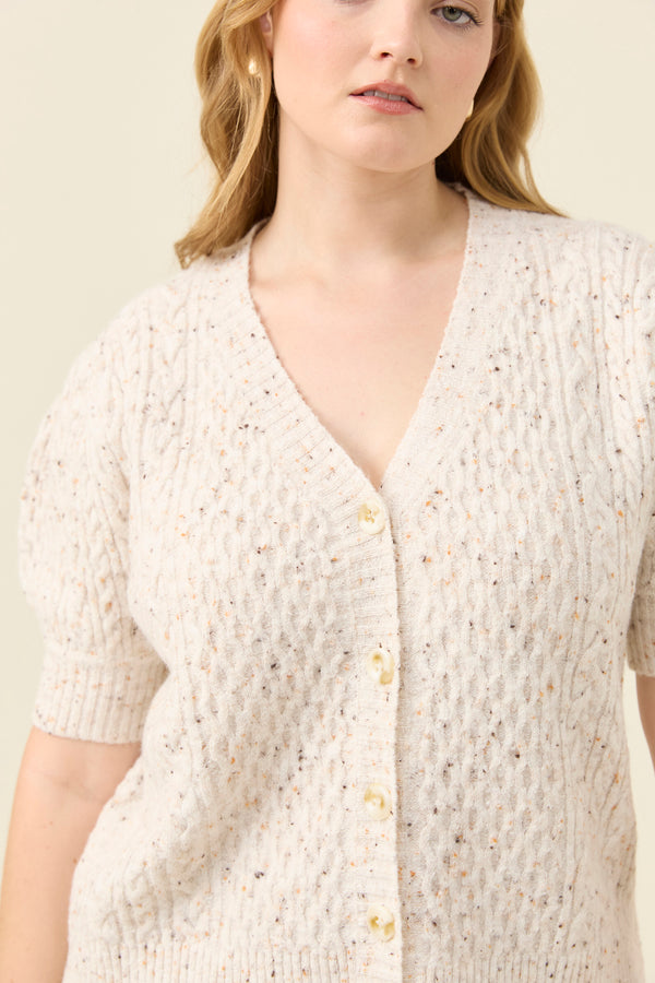 Isle of Mine - McKenna Short Sleeve Cardigan -Ivory