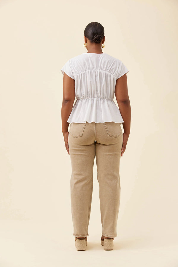 Isle of Mine - Rosa Tie Top  - White
