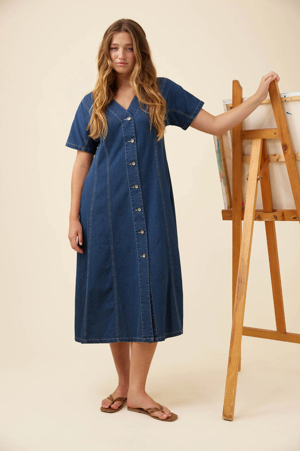 Isle of Mine -  Preston Maxi Dress - Deep Blue