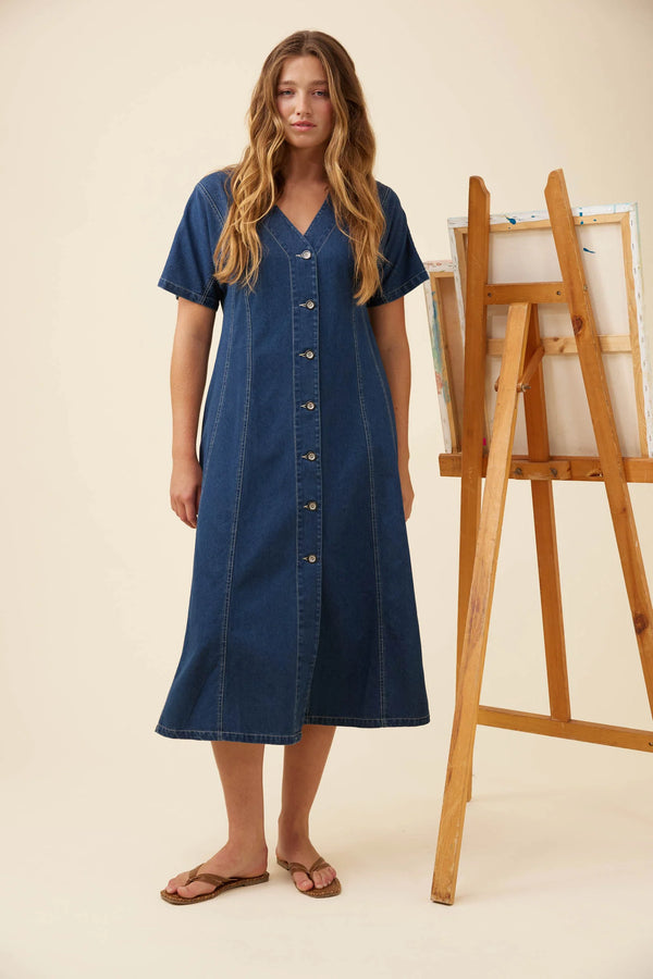 Isle of Mine -  Preston Maxi Dress - Deep Blue