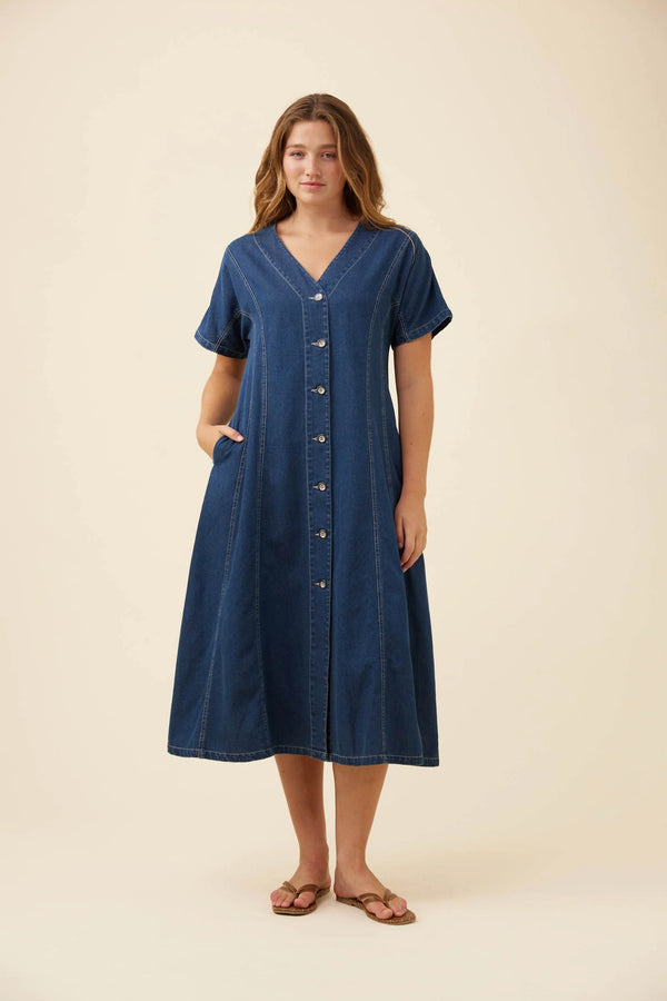 Isle of Mine -  Preston Maxi Dress - Deep Blue