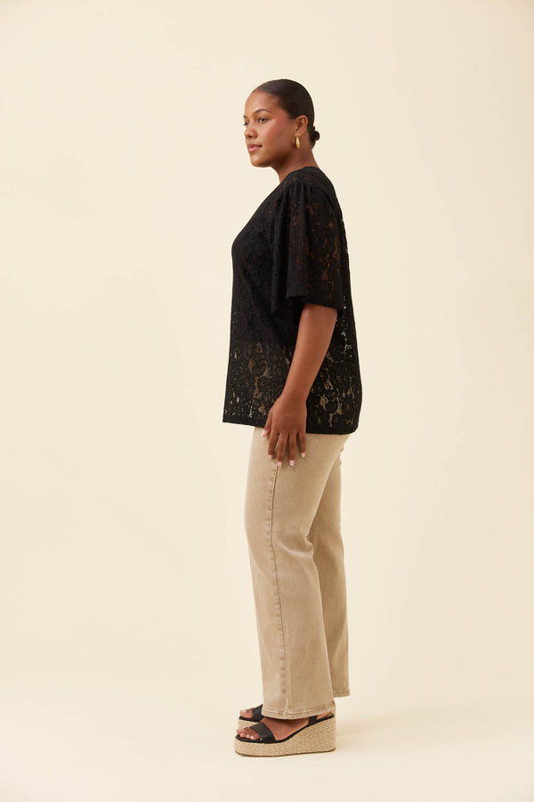 Isle of Mine - Ethel Lace Tshirt - Black