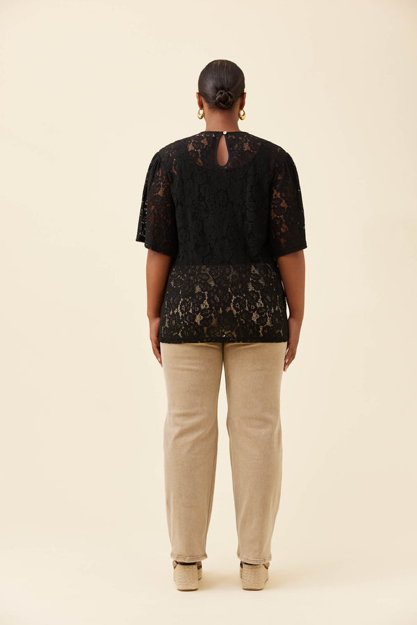 Isle of Mine - Ethel Lace Tshirt - Black