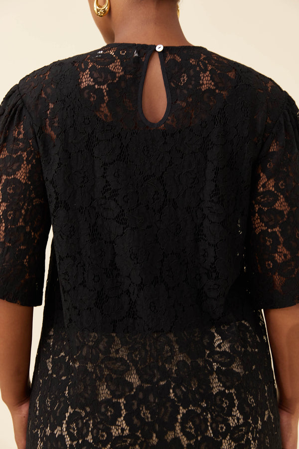 Isle of Mine - Ethel Lace Tshirt - Black